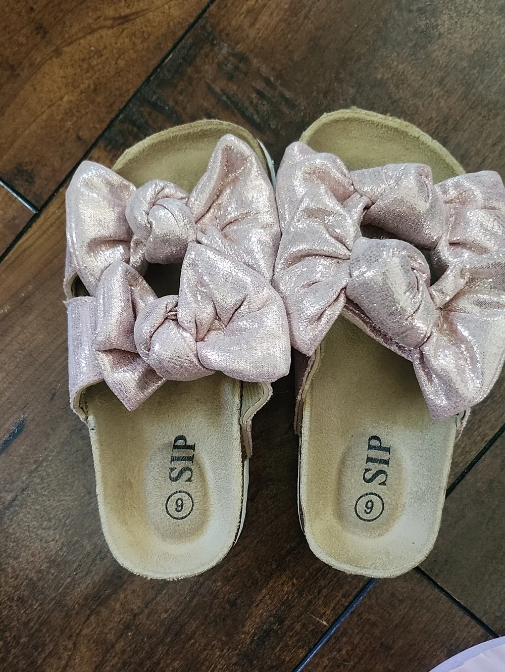 3/$15! Sip Size Little Kid 9 Pink Bow Slide Sandals